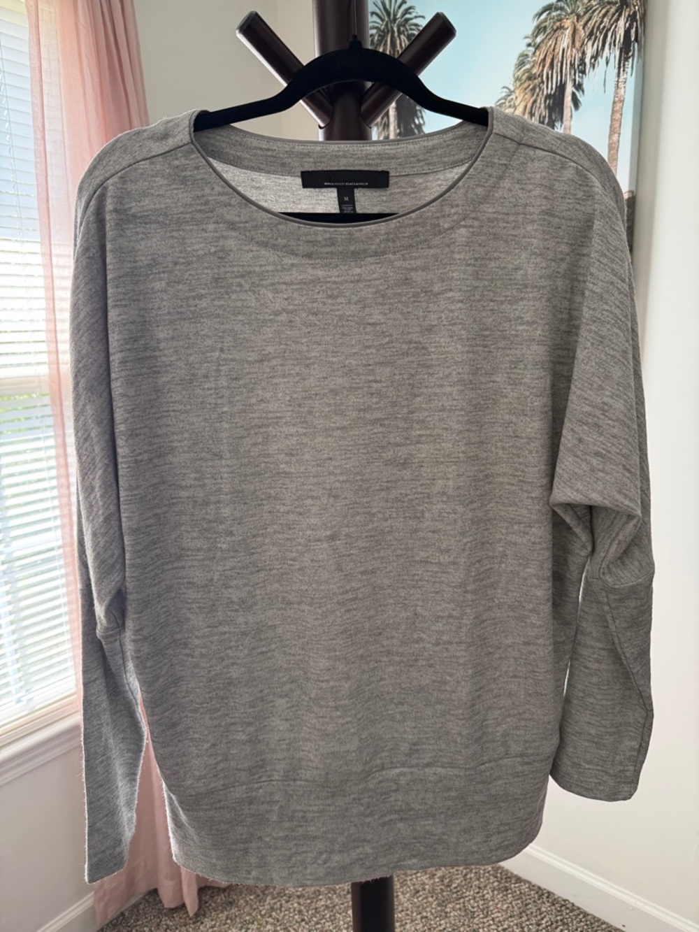 White House Black Market Gray Crewneck Sweater